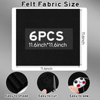 HaoFeiJH 6 Pcs Black Soft Felt Fabric Sheets - Image 2