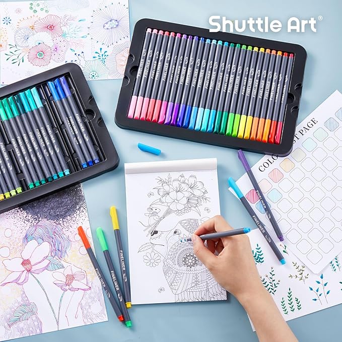 Shuttle Art Fineliner Colored Pens, 100 Colors 0.38mm Fine Point Pens - Image 5