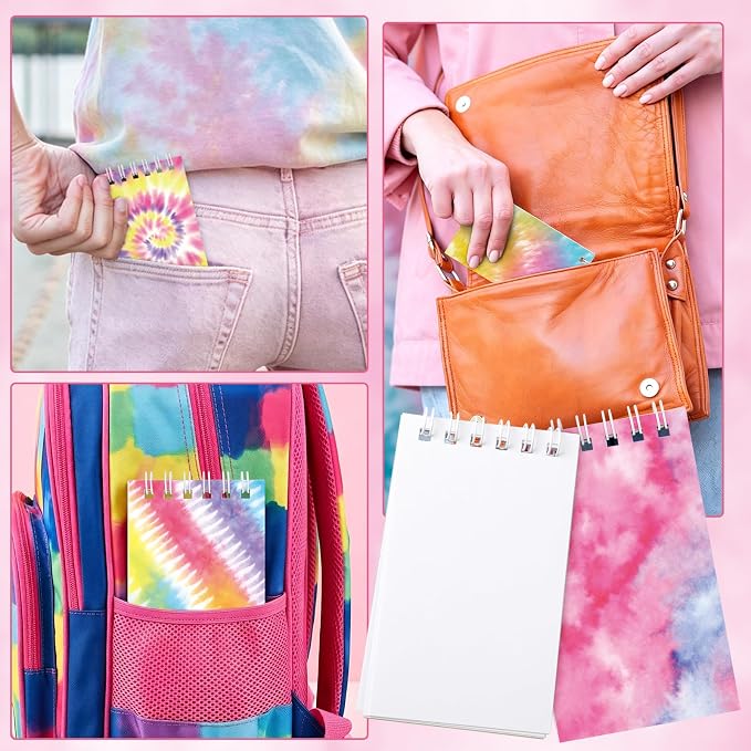 24 Pcs Mini Tie Dye Notepads Multicolor Mini Notebooks Party Favor Small Pocket - Image 5