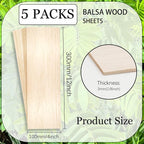 Balsa Wood Sheet 1/8" Inch Thick 12" x 4" Wooden Board - Image 2