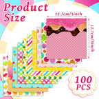 HunnmingRe 20 Pcs 10''x10'' Summer Quilting Fabric Square Ice Cream Pineapple - Image 2