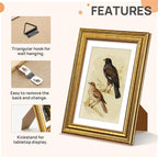 upsimples Vintage 5x7 Picture Frame, Antique Gold Frame Displays 4x6 - Image 5