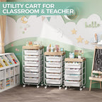 Utility Cart with Drawers, Craft Cart with 5 Drawers, Art Supply Organizer - Image 8