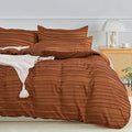 NEXHOME PRO Duvet Cover, Brunt Orange 3 Pieces Boho Tufted Duvet Cover Set by NEXHOMEPRO