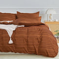 NEXHOME PRO Duvet Cover King, Brunt Orange 3 Pieces Boho Tufted Duvet Cover Set by NEXHOMEPRO
