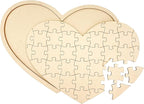 3 Pack Blank Wooden Heart Shaped Jigsaw Puzzle 11.2x8.4 Inch Unfinished Wooden - Image 3