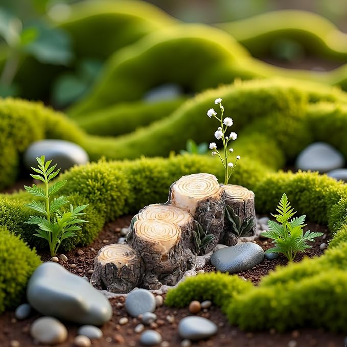 Miniature Resin Stump Micro Landscape Fairy Garden Ornament Mini Doll House - Image 4