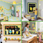 69 Feet Lemon Zest Border Bulletin Board Summer Lemon Slices Juice Scalloped - Image 6
