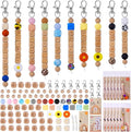213 Pcs Silicone Beads for Keychain Making, 12mm Wood Letter Keychain 15mm by TOHONGADON
