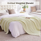 Knitted Weighted Blanket for Adult, No Beads Heavy Blanket 60” x 80'' 12lbs - Image 6