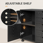 DEVAISE Mobile File Cabinet, 5-Drawer Wood Storage Chest - Image 4
