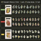 Dizdkizd Holographic Flower and Leaf Sticker Set, 240 Foil Gold Botanical - Image 5