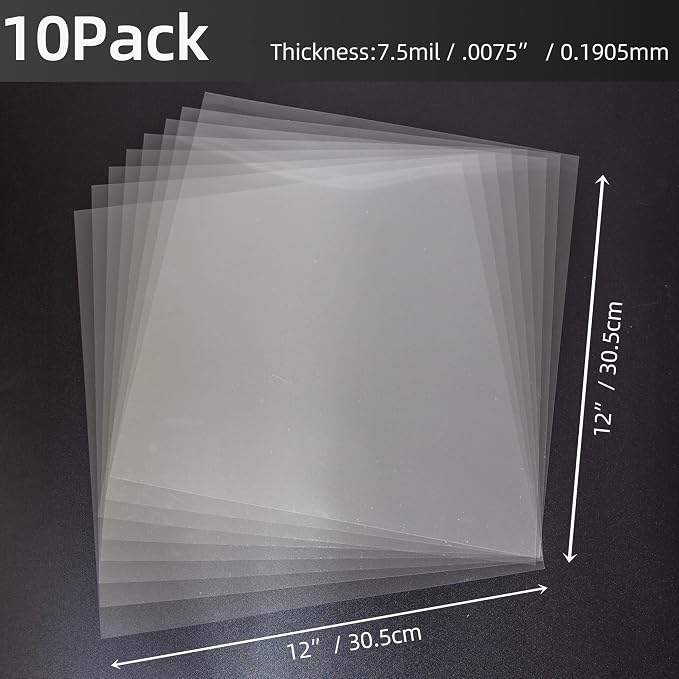 7.5Mil Blank Mylar Sheet, 12“ X 12” Clear Plastic Sheet, Stencil Plastic Sheets - Image 2