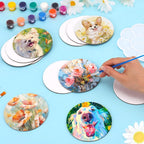 ESRICH 40Pack 4x4IN Round Mini Canvas Magnets, Small Magnetic Paint Canvas | - Image 3