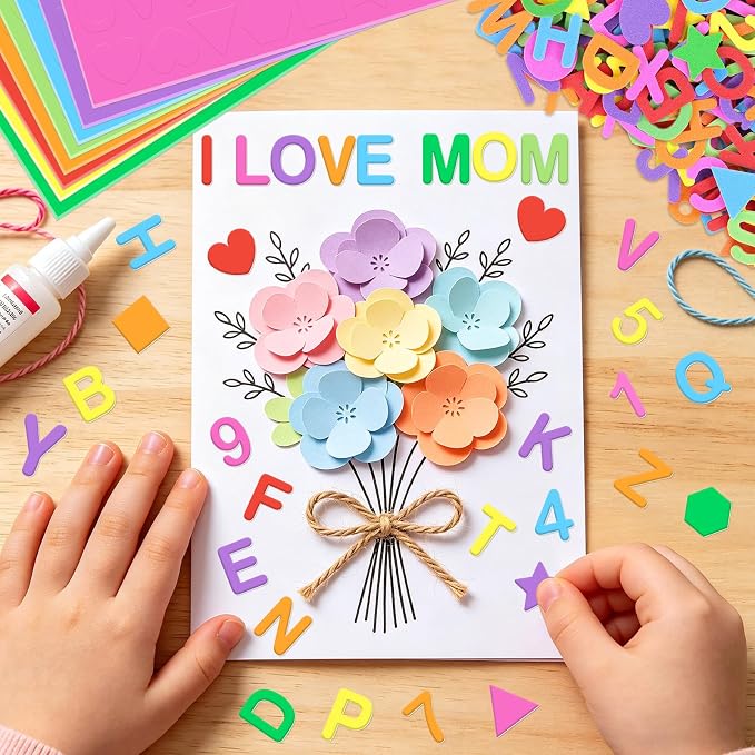 1328 PCS Foam Letter Stickers, Foam Alphabet Number Shape Stickers, Self - Image 6