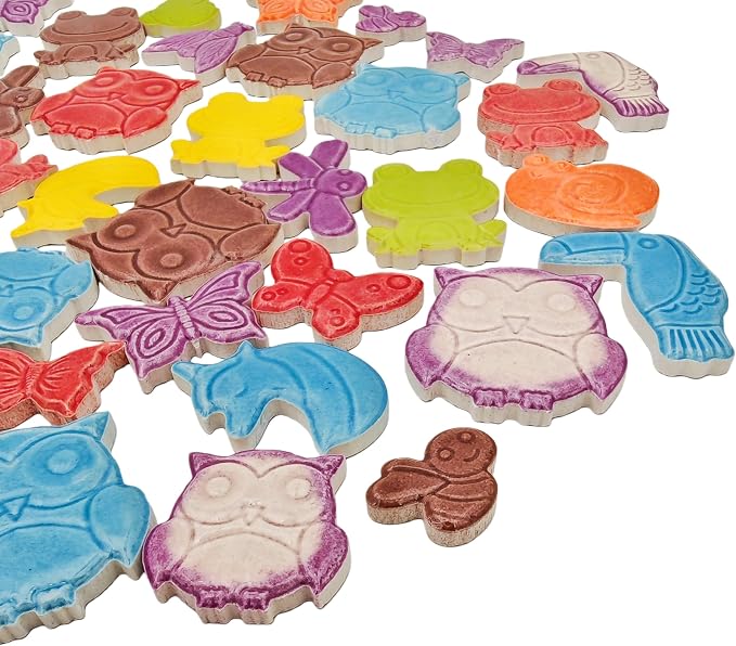 1.1lb Ceramic Mosaic Tiles, Mixed Colour Ceramic Mosaic Pieces - Image 7