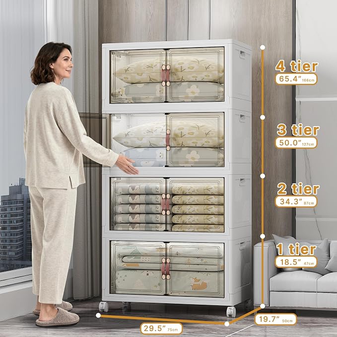 UAMFURI Stackable Storage Bins, 1440QT Collapsible Drawers - Image 6