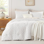 Andency White Oversized King Comforter Set 120x98, Boho Oversize King Soft Warm by Andency