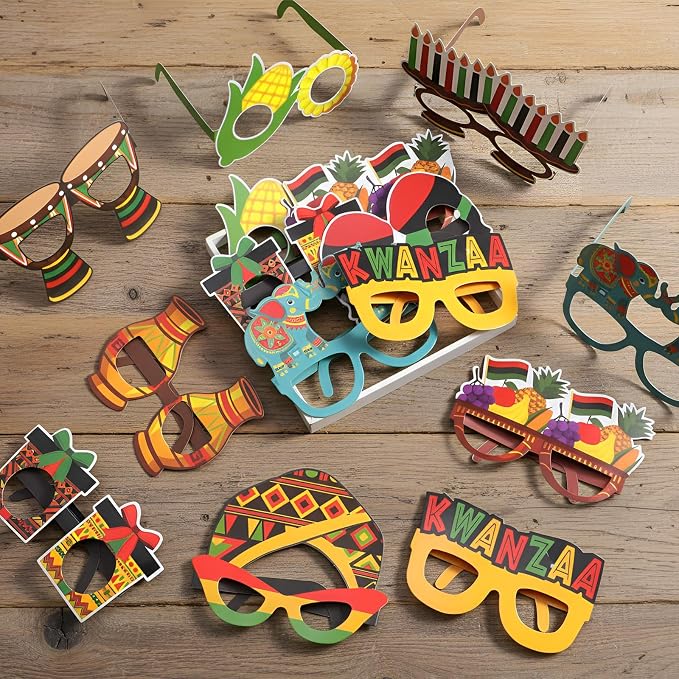 Pajean 36 Pcs Kwanzaa Party Favor Packs Decoration Kwanzaa Photo Props Paper - Image 4