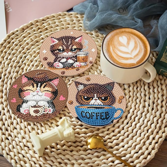 Clendo 8 PCS Diamond Art Coasters - Image 4