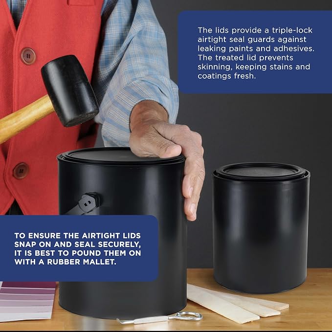 Master Elite 1 Quart Empty Plastic Paint Can Bucket, 32 fl. oz. All-Plastic - Image 6