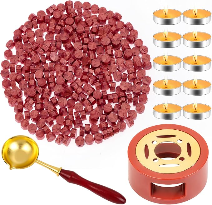 Red Wax for Letters Stamp Seals, Paxcoo 312pcs Stamp Wax Kit by PAXCOO