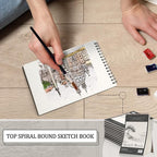Jexine 60 Pcs 5.5'' x 8.5'' Top Spiral Bound Sketch Book 30 Sheet Each - Image 5