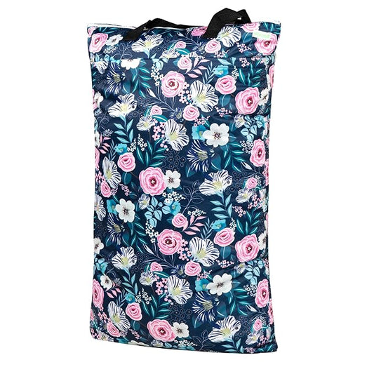 wegreeco Reusable Hanging Wet Dry Cloth Diaper Bag (Flower-1)