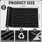 Black Brick Bulletin Board Roll Non-Woven Fabric Poster 16in X 12ft | Back to - Image 2