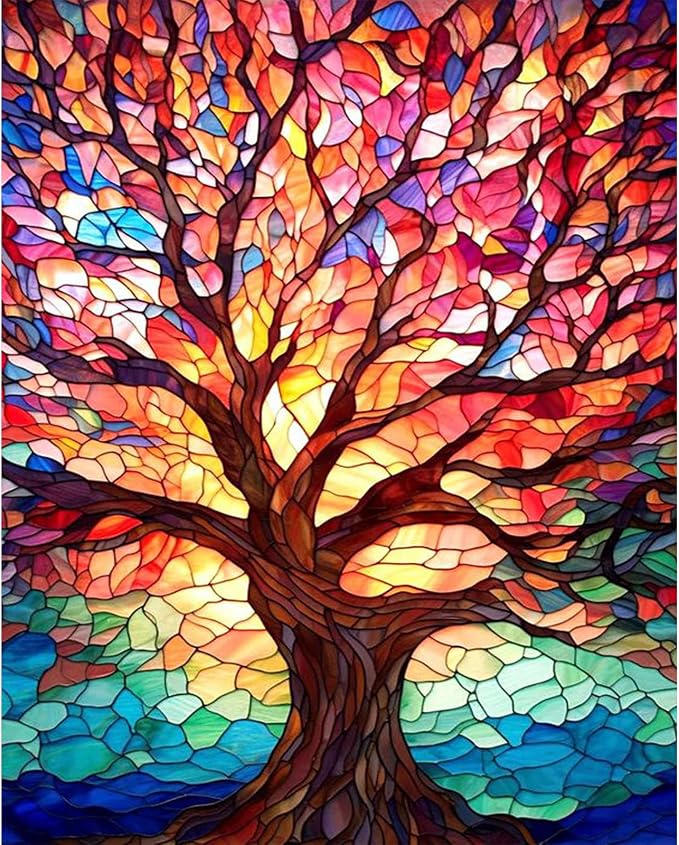 xackcme Tree Paint by Numbers for Adults by xackcme