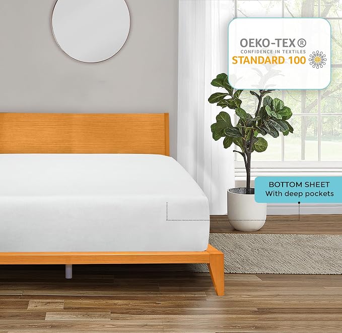 ROYALE LINENS 300 Thread Count 100% Long Staple Combed Cotton Fitted Sheet Full - Image 6