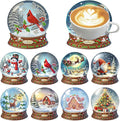 8 PCS Christmas Diamond Art Coasters Kits Snowball Diamond Painting Coaster | by Benjenes