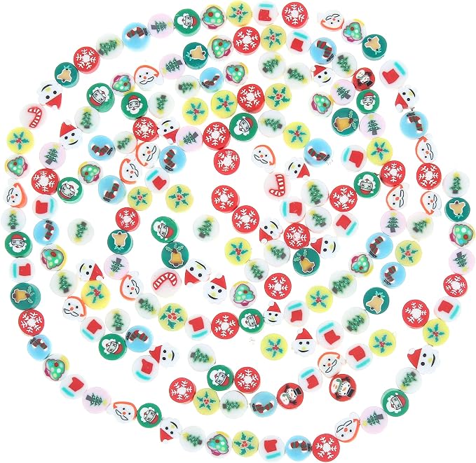 100pcs 10MM Mixed Christmas Beads Polymer Clay Spacer Beads - Image 3