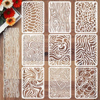 9pcs Abstract Texture Stencil for Painting Artistic Pattern Painting Crafts by beinkmake