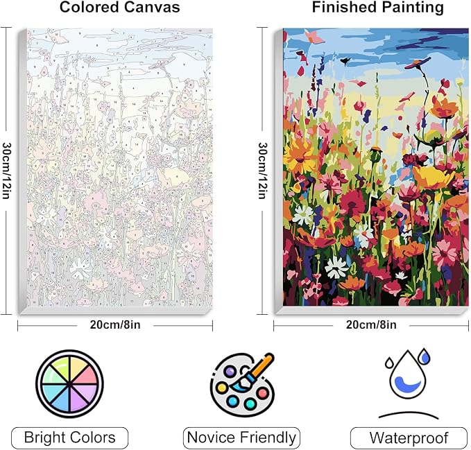 4 Pack Framed Paint by Numbers Kit - Image 3