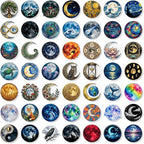 50PCS Transparent Moon & Space Stickers, Waterproof PET Celestial Decals - Image 5