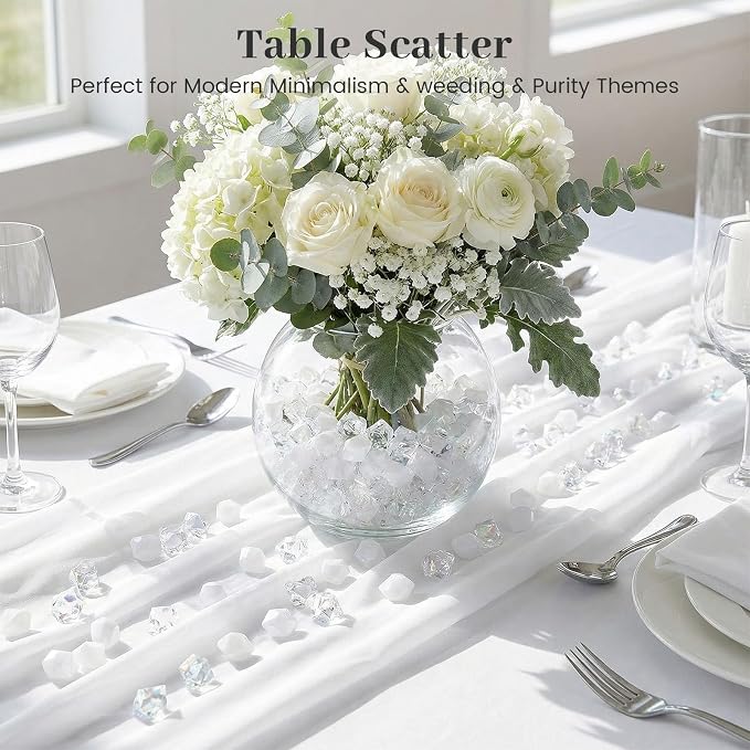 DomeStar White Fake Ice Rocks, Fish Tanks Decor Table Scatter DIY Craft Supplies - Image 4