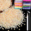 4000pcs 4mm Resin Rhinestones Bulk, Light Yellow AB Flatback Round Jelly by BELLEBOOST