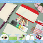 Silkfly 48 Pcs Cotton Canvas Makeup Bags Cosmetic Zipper Bags 10.2 x 5.5 x 2'' - Image 3