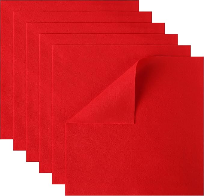 HaoFeiJH 6 Pcs Red Soft Felt Fabric Sheets by HaoFeiJH