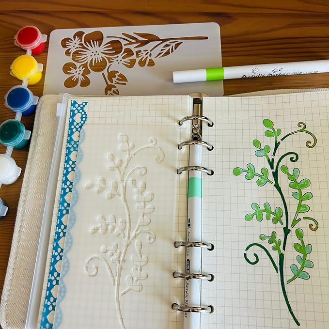 Flower and Leaf Stencils for Painting, Small Floral Drawing Templates for - Image 3