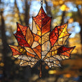 Autumn Vibrant Maple Leaf Acrylic Suncatcher by Unknown