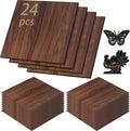 24 Pcs Walnut Unfinished Wood Craft, 3MM 1/8" x 12" x 12" Walnut Unfinished by Vemkyrio