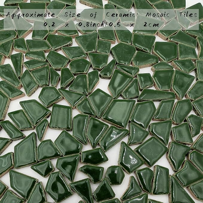200g Ceramic Mosaic Tiles for Crafts, Irregular Stained Ceramic 0.2"x0.8" - Image 5