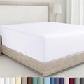 Cal King Fitted Sheet White, 100% Cotton 400 Thread Count Sateen, Deep Pocket by CaliforniaDesignDen