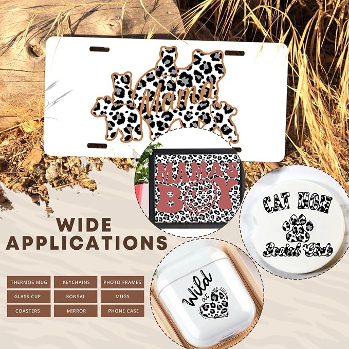 Tintnut Black White Leopard Permanent Vinyl Adhesive Vinyl 8 Pcs 12x10in | - Image 6
