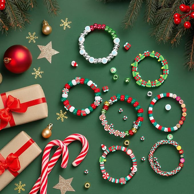 Gionlion Christmas Beads Bracelet Making Kit, Holiday DIY Craft - Image 5