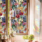 Floral Stained Glass Window Privacy Film, Retro Decorative Rainbow Window - Image 7
