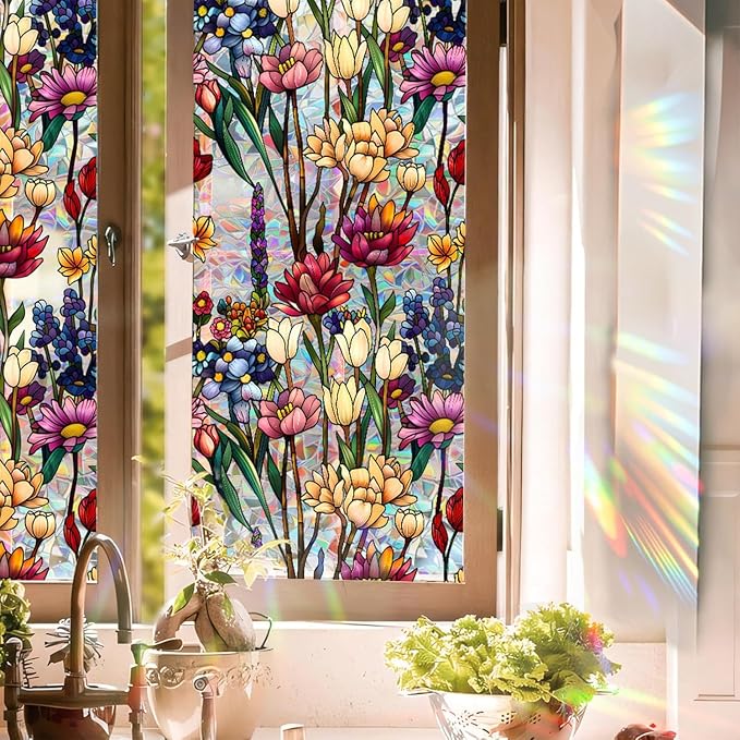 Stained Glass Window Cling by UQRUI