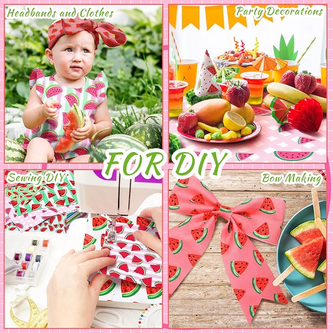 HunnmingRe 20 Pcs 10''x10'' Watermelon Quilting Fabric Square Watermelon - Image 4